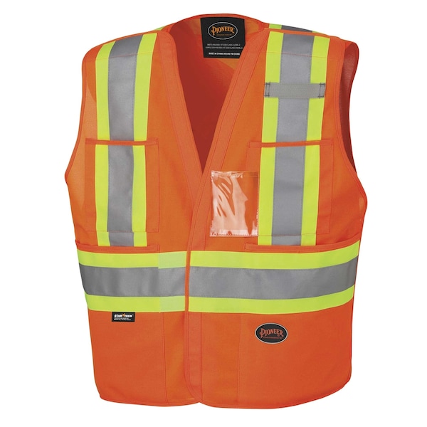 Pioneer Safety Vest, Tear-Away, Hi-Vis Orange, 45XL V1020951U-4/5XL - main